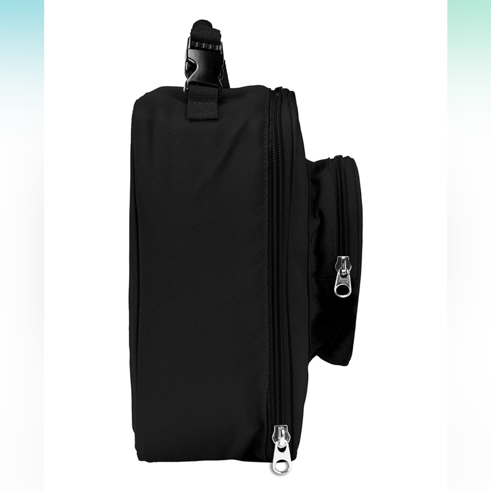 LEGO Black Lunch Bag, Durable Insulated with Mesh Pouch and Zip Compartment - Picture 3 of 5